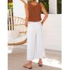 image:imageIDEALSANXUN Womens V Neck Cropped Linen Tank Tops Spring Summer Sleeveless ShirtsBrick Red