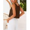 image:imageIDEALSANXUN Womens V Neck Cropped Linen Tank Tops Spring Summer Sleeveless ShirtsCoffee