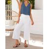 image:imageIDEALSANXUN Womens V Neck Cropped Linen Tank Tops Spring Summer Sleeveless ShirtsGrey Blue