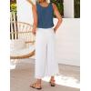 image:imageIDEALSANXUN Womens V Neck Cropped Linen Tank Tops Spring Summer Sleeveless ShirtsGrey Blue