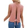 image:imageIDEALSANXUN Backless Sweater Vest for Women Spring Summer Tie Back Sleeveless Open Back Knit Tank TopsPink