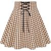 image:imageIDEALSANXUN Gothic Plaid Mini Skirts for Women Short High Waist Plaid SkirtsGingham Dark Khaki