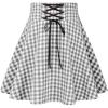 image:imageIDEALSANXUN Gothic Plaid Mini Skirts for Women Short High Waist Plaid SkirtsGingham Grey