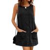 image:imageIDEALSANXUN Womens Denim Overall Dress Spring Summer Round Neck Sleeveless Jean Romper Mini DressBlack