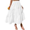 image:imageIDEALSANXUN Womens Gingham Maxi Skirts Elastic High Waisted Gingham Flowy Spring Summer Y2K Casual Boho Plaid SkirtWhite