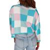 image:imageIDEALSANXUN Womens Color Block Cropped Sweater Fall Winter Trendy Cute Long Sleeve Knit Sweater TopsBlue