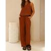 image:imageIDEALSANXUN Womens Linen Tank Tops Spring Summer Relaxed Fit Sleeveless ShirtsBrick Red