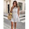 image:imageIDEALSANXUN Womens Polka Dot Dress Spring Summer Sleeveless Cute Sundress Mini DressesWhite