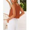 image:imageIDEALSANXUN Womens V Neck Cropped Linen Tank Tops Spring Summer Sleeveless ShirtsBrick Orange