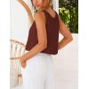 image:imageIDEALSANXUN Womens V Neck Cropped Linen Tank Tops Spring Summer Sleeveless ShirtsBurgundy