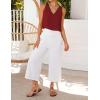 image:imageIDEALSANXUN Womens V Neck Cropped Linen Tank Tops Spring Summer Sleeveless ShirtsCherry Red