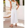 image:imageIDEALSANXUN Womens V Neck Cropped Linen Tank Tops Spring Summer Sleeveless ShirtsFloral Blue