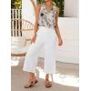 image:imageIDEALSANXUN Womens V Neck Cropped Linen Tank Tops Spring Summer Sleeveless ShirtsFloral Cream Black