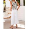 image:imageIDEALSANXUN Womens V Neck Cropped Linen Tank Tops Spring Summer Sleeveless ShirtsFloral Cream Black