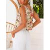 image:imageIDEALSANXUN Womens V Neck Cropped Linen Tank Tops Spring Summer Sleeveless ShirtsFloral Multi
