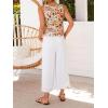 image:imageIDEALSANXUN Womens V Neck Cropped Linen Tank Tops Spring Summer Sleeveless ShirtsFloral Multi