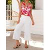 image:imageIDEALSANXUN Womens V Neck Cropped Linen Tank Tops Spring Summer Sleeveless ShirtsFloral Red