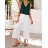 image:imageIDEALSANXUN Womens V Neck Cropped Linen Tank Tops Spring Summer Sleeveless ShirtsTeal
