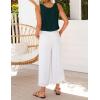 image:imageIDEALSANXUN Womens V Neck Cropped Linen Tank Tops Spring Summer Sleeveless ShirtsTeal