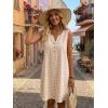 image:imageIDEALSANXUN Womens Gingham Dress Spring Summer Button Down Sleeveless Midi A Line DressKhaki