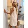 image:imageIDEALSANXUN Womens Gingham Dress Spring Summer Button Down Sleeveless Midi A Line DressKhaki