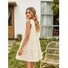 image:imageIDEALSANXUN Womens Gingham Dress Spring Summer Beach Casual Cap Sleeve Tiered A Line Mini DressesBeige