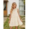 image:imageIDEALSANXUN Womens Gingham Dress Spring Summer Beach Casual Cap Sleeve Tiered A Line Mini DressesBeige