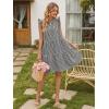image:imageIDEALSANXUN Womens Gingham Dress Spring Summer Beach Casual Cap Sleeve Tiered A Line Mini DressesBlack