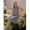 image:imageIDEALSANXUN Womens Gingham Dress Spring Summer Beach Casual Cap Sleeve Tiered A Line Mini DressesBlack