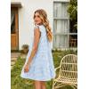 image:imageIDEALSANXUN Womens Gingham Dress Spring Summer Beach Casual Cap Sleeve Tiered A Line Mini DressesLight Blue