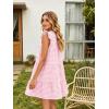 image:imageIDEALSANXUN Womens Gingham Dress Spring Summer Beach Casual Cap Sleeve Tiered A Line Mini DressesPink