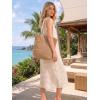 image:imageIDEALSANXUN Womens Gingham Dress Spring Summer Beach Casual Sleeveless Midi SundressesKhaki