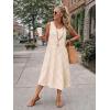 image:imageIDEALSANXUN Womens Gingham Dress Spring Summer Beach Casual Sleeveless Midi SundressesKhaki