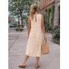 image:imageIDEALSANXUN Womens Gingham Dress Spring Summer Beach Casual Sleeveless Midi SundressesKhaki