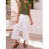image:imageIDEALSANXUN Womens Linen Crop Tank Tops 2026 Spring Summer Beach Sleeveless TopsArmy