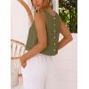image:imageIDEALSANXUN Womens Linen Crop Tank Tops 2026 Spring Summer Beach Sleeveless TopsArmy