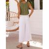 image:imageIDEALSANXUN Womens Linen Crop Tank Tops 2026 Spring Summer Beach Sleeveless TopsArmy