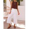image:imageIDEALSANXUN Womens Linen Crop Tank Tops 2026 Spring Summer Beach Sleeveless TopsBurgundy