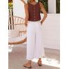 image:imageIDEALSANXUN Womens Linen Crop Tank Tops 2026 Spring Summer Beach Sleeveless TopsBurgundy
