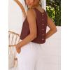 image:imageIDEALSANXUN Womens Linen Crop Tank Tops 2026 Spring Summer Beach Sleeveless TopsBurgundy