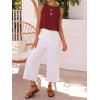 image:imageIDEALSANXUN Womens Linen Crop Tank Tops 2026 Spring Summer Beach Sleeveless TopsCherry Red