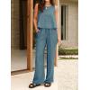 image:imageIDEALSANXUN Womens Linen Tank Tops Spring Summer Relaxed Fit Sleeveless ShirtsGrey Blue