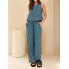 image:imageIDEALSANXUN Womens Linen Tank Tops Spring Summer Relaxed Fit Sleeveless ShirtsGrey Blue