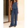 image:imageIDEALSANXUN Womens Linen Tank Tops Spring Summer Relaxed Fit Sleeveless ShirtsNavy