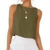 image:imageIDEALSANXUN Womens Linen Crop Tank Tops 2026 Spring Summer Beach Sleeveless TopsArmy