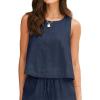 image:imageIDEALSANXUN Womens Linen Tank Tops Spring Summer Relaxed Fit Sleeveless ShirtsNavy