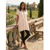 image:imageIDEALSANXUN Womens Gingham Dress Spring Summer Beach Casual Short Sleeve Plaid Mini DressesBeige