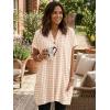 image:imageIDEALSANXUN Womens Gingham Dress Spring Summer Beach Casual Short Sleeve Plaid Mini DressesBeige