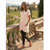 image:imageIDEALSANXUN Womens Gingham Dress Spring Summer Beach Casual Short Sleeve Plaid Mini DressesBeige