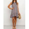 image:imageIDEALSANXUN Womens Gingham Dress Spring Summer Beach Sleeveless A Line Midi SundressBrown